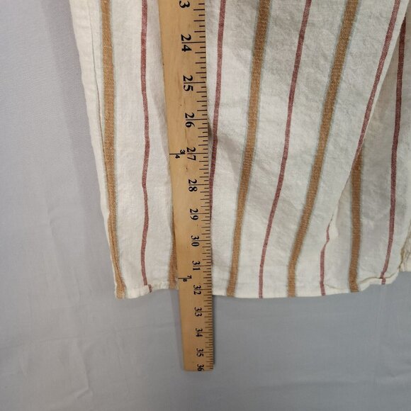 Madewell Linen Blend Slit Midi Skirt Twist-Front Sarong Stripe Women's Size 2 - Picture 7 of 13